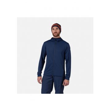 Bluza sport  MID LAYER STRETCH HOODIE - cu fermoar - pentru barbati - albastru inchis - Albastru inchis