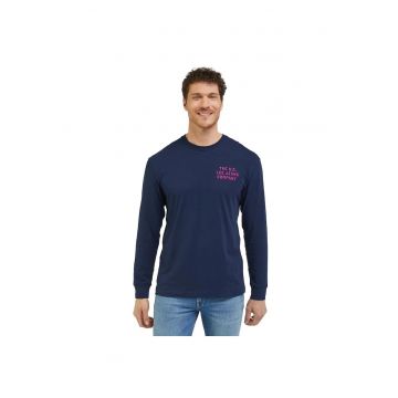 Bluza sport pentru barbati  cu maneca lunga - bumbac - bleumarin -