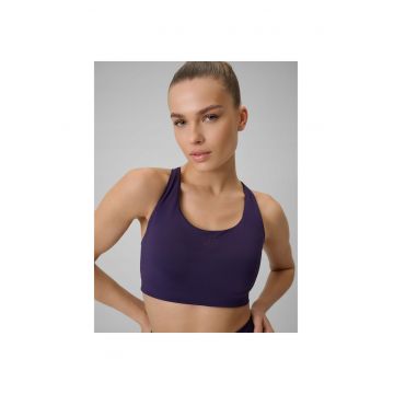 Bustiera sport dama -  suport mediu - tehnologie 4F Dry - violet inchis