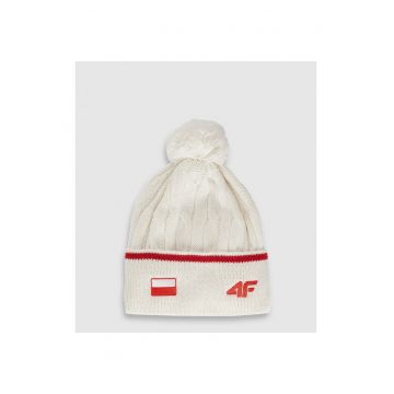 Caciula sport  unisex - din lana merinos - alba - M