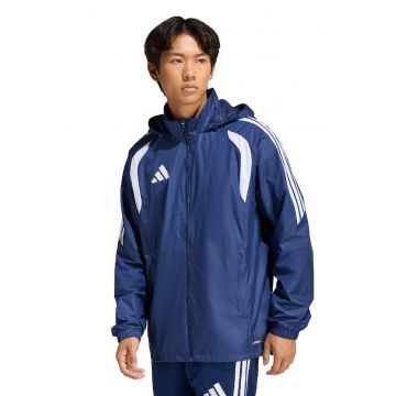 Jacheta cu gluga detasabila pentru fotbal Tiro26 League - Alb/Bleumarin