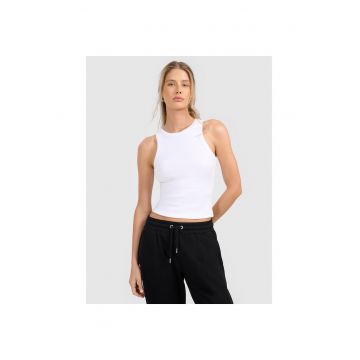 Maiou sport dama  antrenament sala - alb - poliester