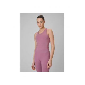 Maiou sport dama -  crop-top antrenament - roz - uscare rapida - slim