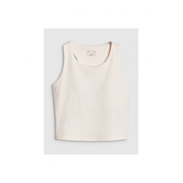 Maiou sport dama -  crop-top antrenament - uscare rapida - alb - Primavara-Vara 2025 -
