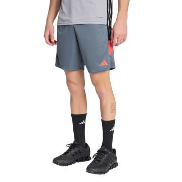 Pantaloni scurti cu banda elastica in talie - pentru fotbal Trio ES - Negru/Portocaliu/Gri carbune