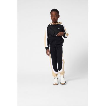 Trening colorblock cu gluga - Negru/Bej