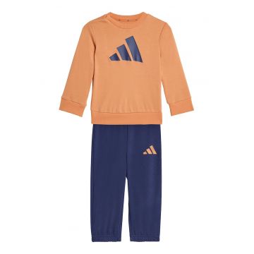 Trening cu imprimeu logo contrastant - Portocaliu pal/Bleumarin