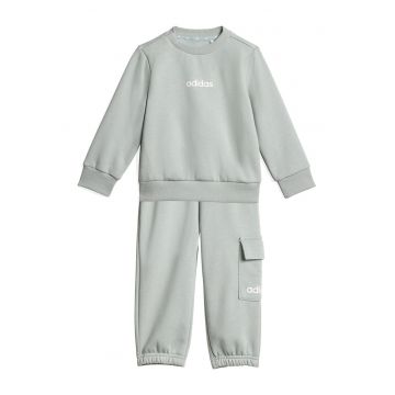 Trening din amestec de bumbac cu buzunar cargo - Alb/Verde pal