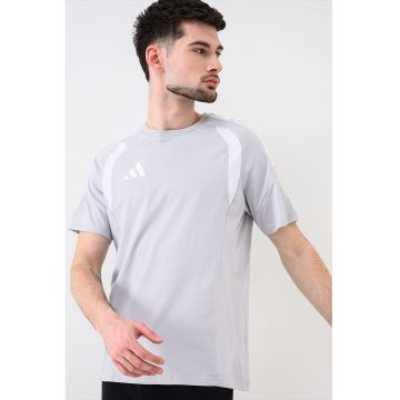 Tricou cu detalii contrastante pentru fotbal Tiro26 League - Alb/Gri marmorat