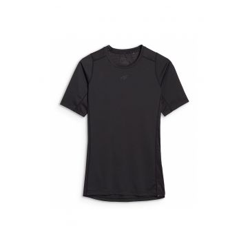 Tricou de Antrenament Barbati  Slim - Negru Intens - Tehnologie 4FDry - Marime XXL - Material Sintetic Durabil - Aerisire Imbunatatita