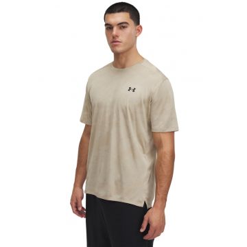 Tricou pentru fitness UA Tech™ Camouflage - Negru/Maro camel