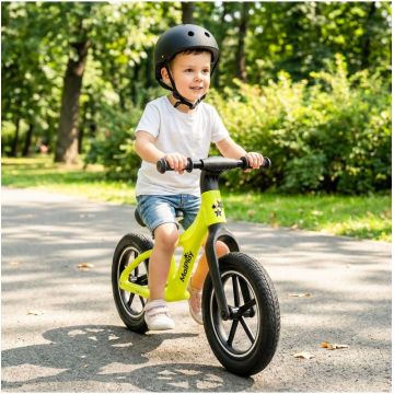 Bicicleta fara pedale pentru copii Malplay Lemon, cu saua reglabila, roti 12 inch din PU,  55 x 89 x 42 cm