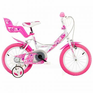 Bicicleta roz cu inimioare 14 inch