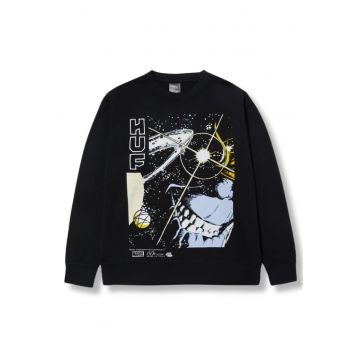 Bluza sport pentru barbati  bumbac - imprimeu grafic - cu maneca lunga - negru