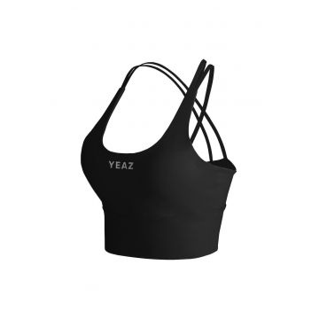 Bustiera cu burete detasabil si bretele incrucisate pe partea din spate Grace - Negru