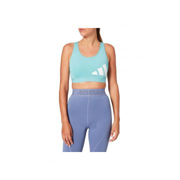 Bustiera sport  3Bra Logo - albastru - respirabil - din poliester reciclat - pentru femei - set de antrenament - Albastru