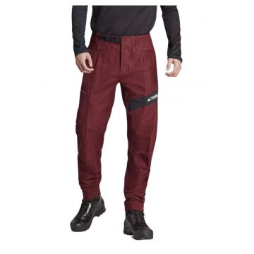 Pantaloni sport  trekking - impermeabili - rezistenti la vant - visiniu - 87% nailon - 13% elastan
