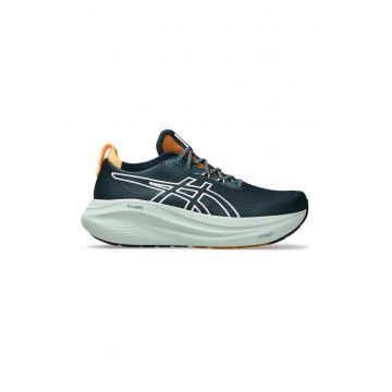 Pantofi brodati pentru alergare Gel-Nimbus 27 - Alb/Albastru petrol