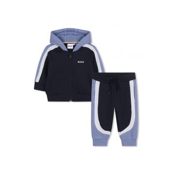 Trening din amestec de bumbac cu logo - Negru/Albastru prafuit