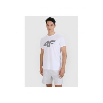 Tricou Barbati  Alb - 100% Bumbac - Regular Fit - Imprimeu Sportstyle - Marimi S-3XL