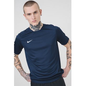 Tricou cu decolteu la baza gatului pentru fitness - Alb optic/Bleumarin