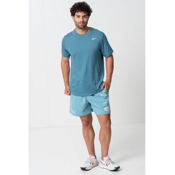 Tricou cu tehnologie Dri-FIT si decolteu la baza gatului - pentru fitness - Albastru petrol