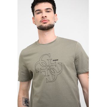 Tricou de bumbac cu imprimeu logo - Negru/Kaki