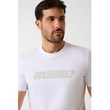 Tricou slim fit pentru fitness - Alb fildes/Alb optic