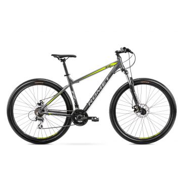 Bicicleta de munte pentru barbati Romet Rambler R9.1 Gri/Verde/Argintiu 2022