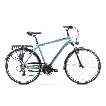 Bicicleta de trekking pentru barbati Romet Wagant 1 Argintiu/Albastru 2022