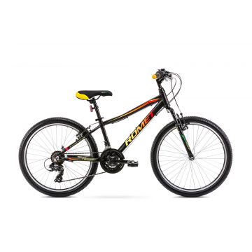 Bicicleta pentru copii Romet Rambler 24 13/S Negru/Galben/Rosu 2022