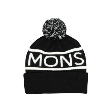 Caciula Merino Unisex Mons Royale Pom Pom Black/White Negru