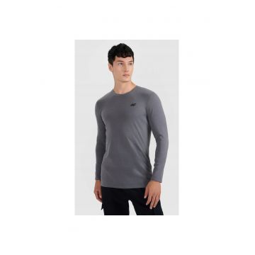 Bluza barbati  maneca lunga - slim - gri - material solid