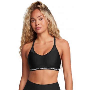 Bustiera crossback cu detalii logo pentru fitness - Negru stins