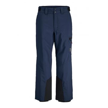 Pantaloni cu talie ajustabila - pentru schi - Negru/Albastru inchis