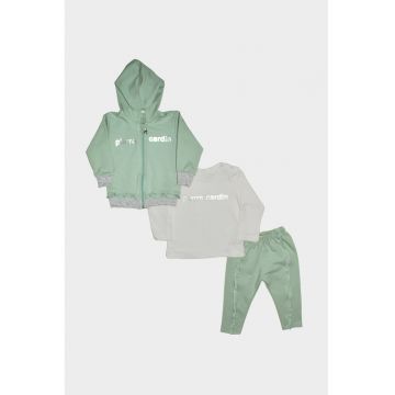 Set de hanorac - bluza si pantaloni cu logo - 3 piese