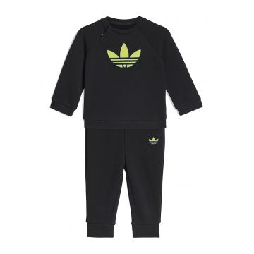 Trening din amestec de bumbac - Negru/Verde lime