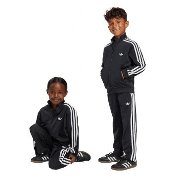 Trening regular fit cu fermoar si benzi contrastante - Alb/Negru