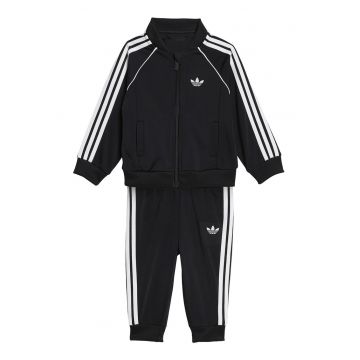 Trening regular fit cu fermoar si logo - Alb/Negru