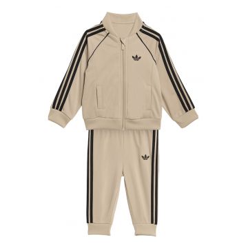 Trening regular fit cu fermoar si logo - Negru/Maro camel