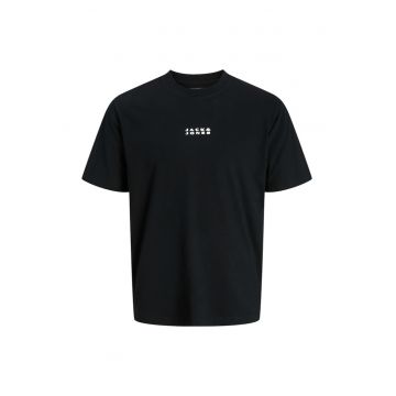 Tricou JACK &JONES Costance Minimal Text 48849 - Negru