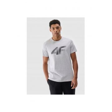 Tricou sport barbatesc  imprimeu - gri - bumbac