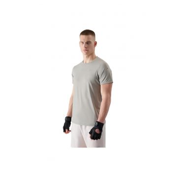 Tricou sportiv barbati  uscare rapida - gri - poliester-elastan
