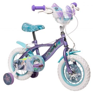 Bicicleta cu roti ajutatoare, Huffy, Disney Frozen, 12 inch, Mov