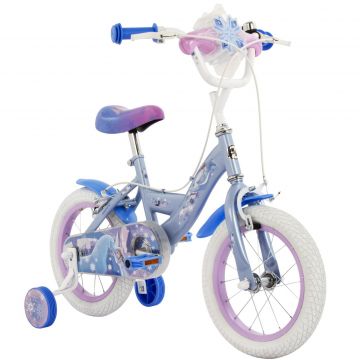 Bicicleta cu roti ajutatoare, Huffy, Disney Frozen, 14 inch, Blue