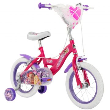 Bicicleta cu roti ajutatoare, Huffy, Disney Princess, 14 inch, Roz