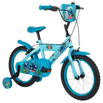 Bicicleta cu roti ajutatoare, Huffy, Disney Stitch, 16 inch, Blue