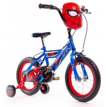 Bicicleta cu roti ajutatoare, Huffy, Marvel Spiderman, 14 inch, Rosu