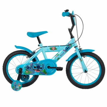 Bicicleta pentru copii Huffy Stitch 16 inch, cu roti ajutatoare, claxon, frana de mana pe ambele roti, scaun si ghidon reglabile, scut frontal, anvelope cu profil gros