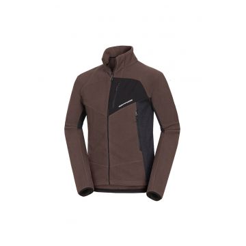 Bluza barbati  Jedrzej fleece poliester - buzunare - Maro inchis